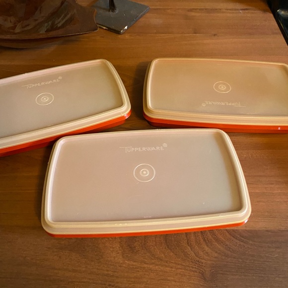 Vintage Set of 3 Meat/Cheese/Bacon Tupperware Storage Containers - Picture 1 of 6